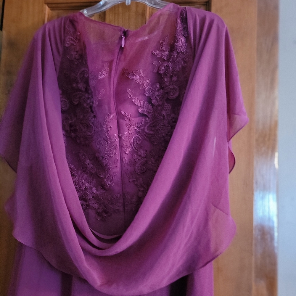 Azazie Purple Lace Overlay Dress